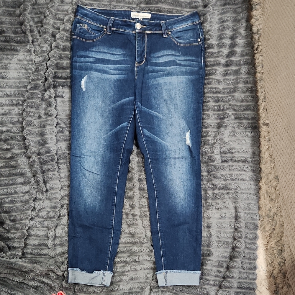 Royalty For Me Dark Blue Ankle Jeans